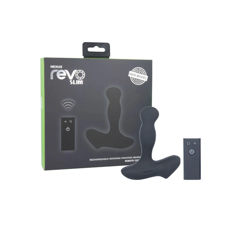 Nexus Revo Slim Remote Control Rotating Prostate Massager – Black