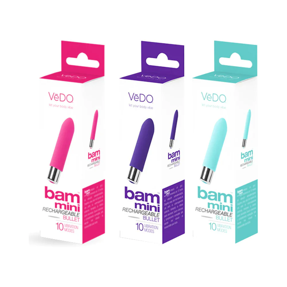 VeDO Bam Mini Rechargeable Bullet Vibe – 12 Pc Assort Display