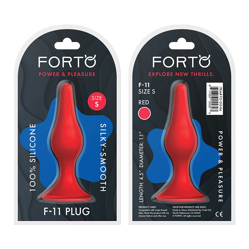 221371105.webp Forto F-11 Lungo Silicone Anal Plug Small Red