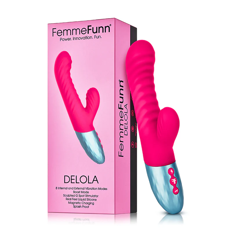 221371167.webp FemmeFunn Delola Rechargeable Silicone Dual Stimulation G-Spot Vibrator Pink