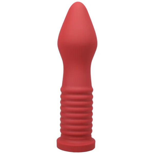 Stainless Steel  Smooth Medium Butt Plug- Red Crystal