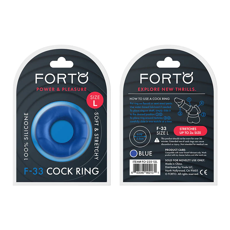 221373986.webp Forto F-33 Liquid Silicone Cockring Large Blue
