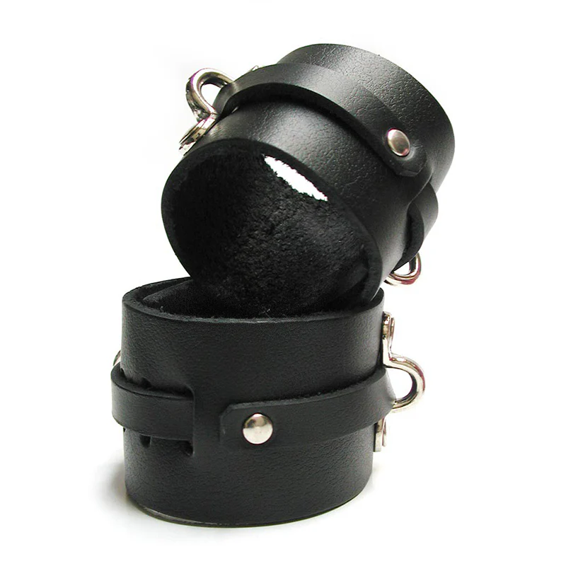 Kinklab Bondage Basics Leather Ankle Cuffs – Black