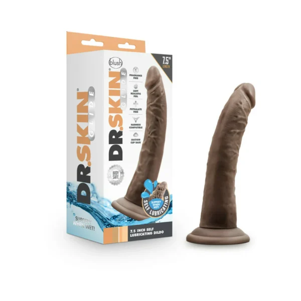 Dr. Skin Vibe 7 Realistic 8.5 in. Vibrating Dildo Brown