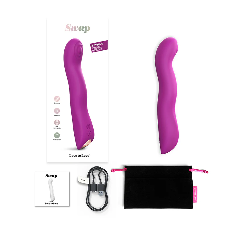 221393715.webp Love To Love Swap Rechargeable Triple Motor Tapping Silicone G-Spot Vibrator Sweet Orchid