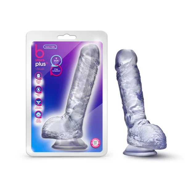King Cock Plus 7 in. Triple-Density Cock With Swinging Balls Dildo Beige