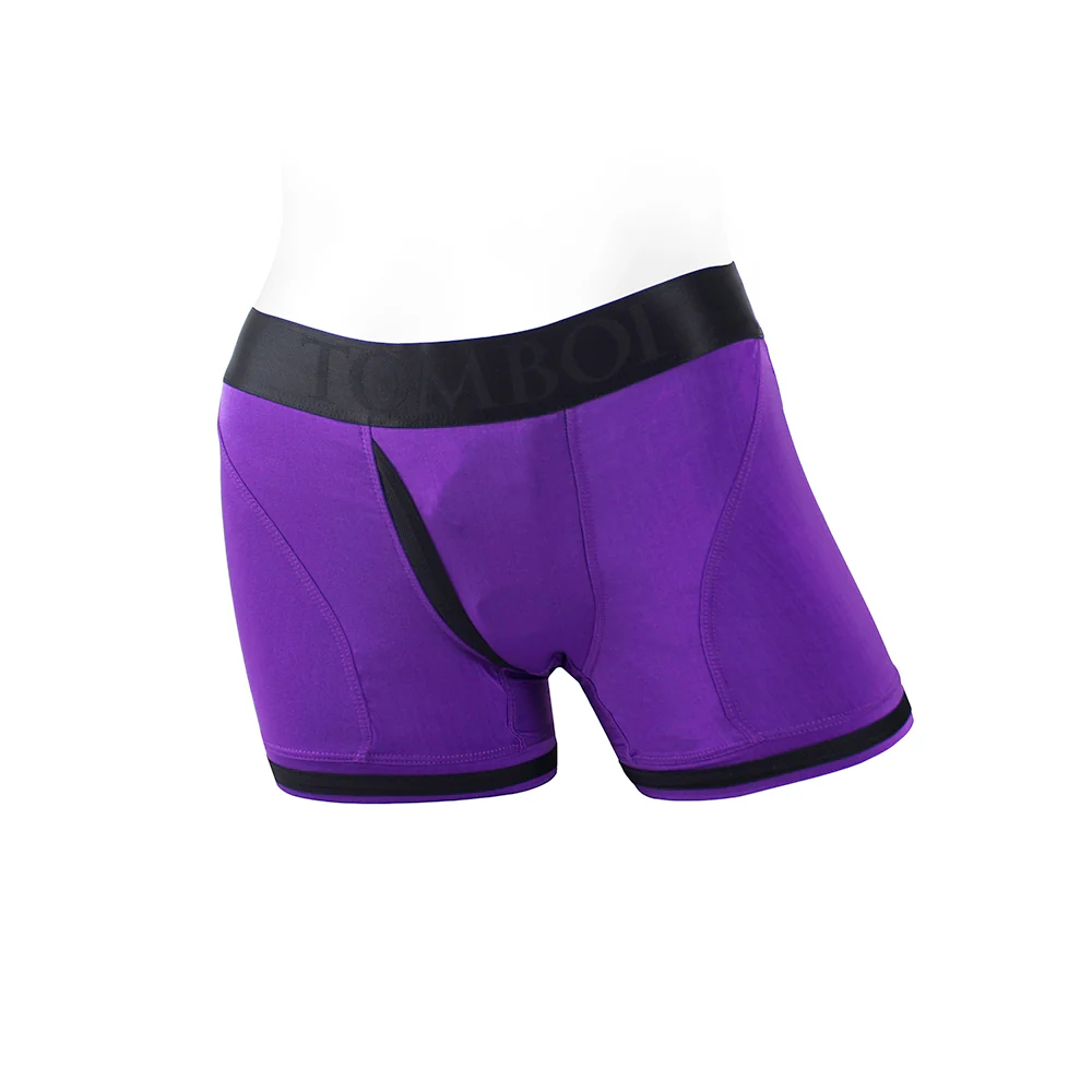 221394537.webp SpareParts Tomboii Nylon Boxer Briefs Harness Purple/Black Size 5XL