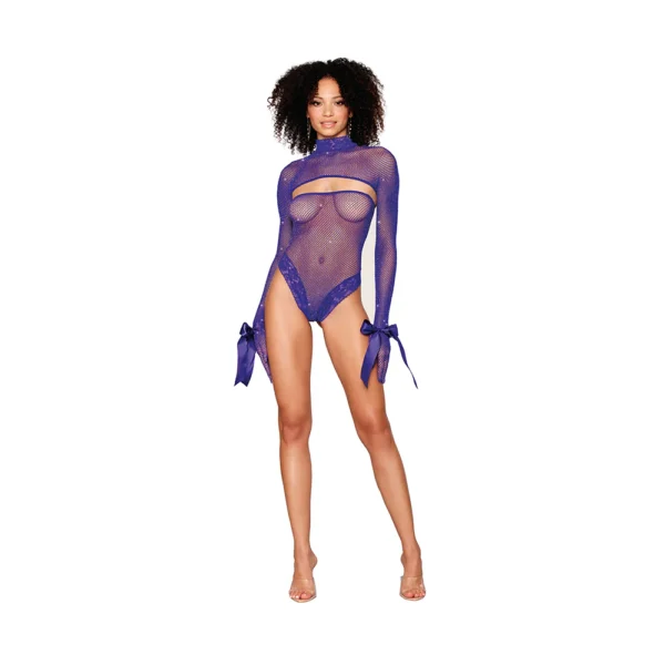 Fantasy Lingerie Vibes Barbed Wire Fishnet Zippered Bodysuit M/L