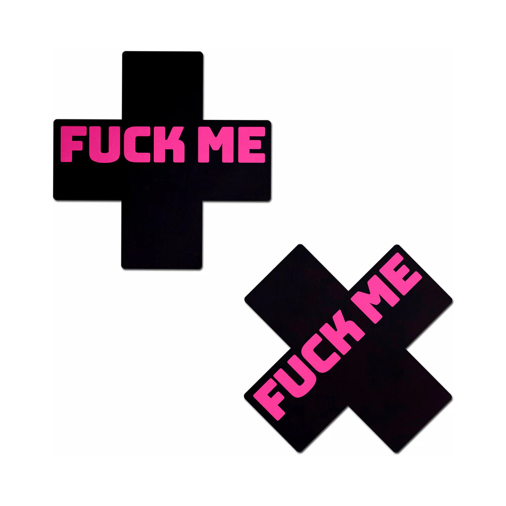 221395452.webp Pastease Fuck Me Crosses Pasties Black/Pink