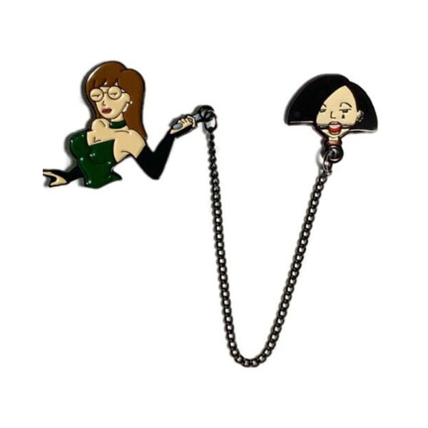 Geeky & Kinky Misstress D and Submissive J Enamel Pin