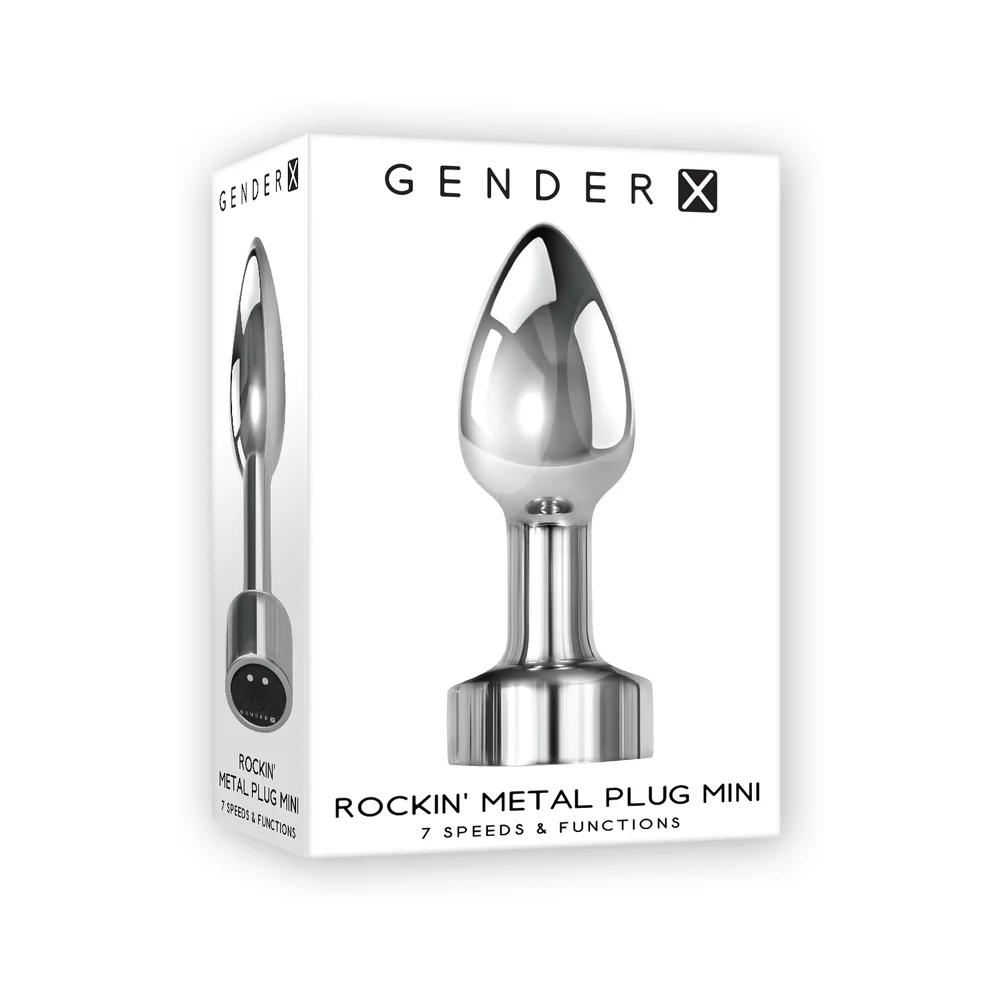 Gender X Rockin’ Metal Plug Mini Rechargeable Vibrating Anal Plug Aluminum Silver
