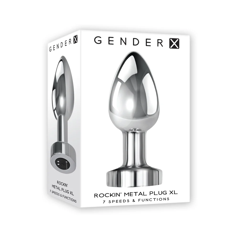 Gender X Rockin’ Metal Plug XL Rechargeable Vibrating Anal Plug Aluminum Silver
