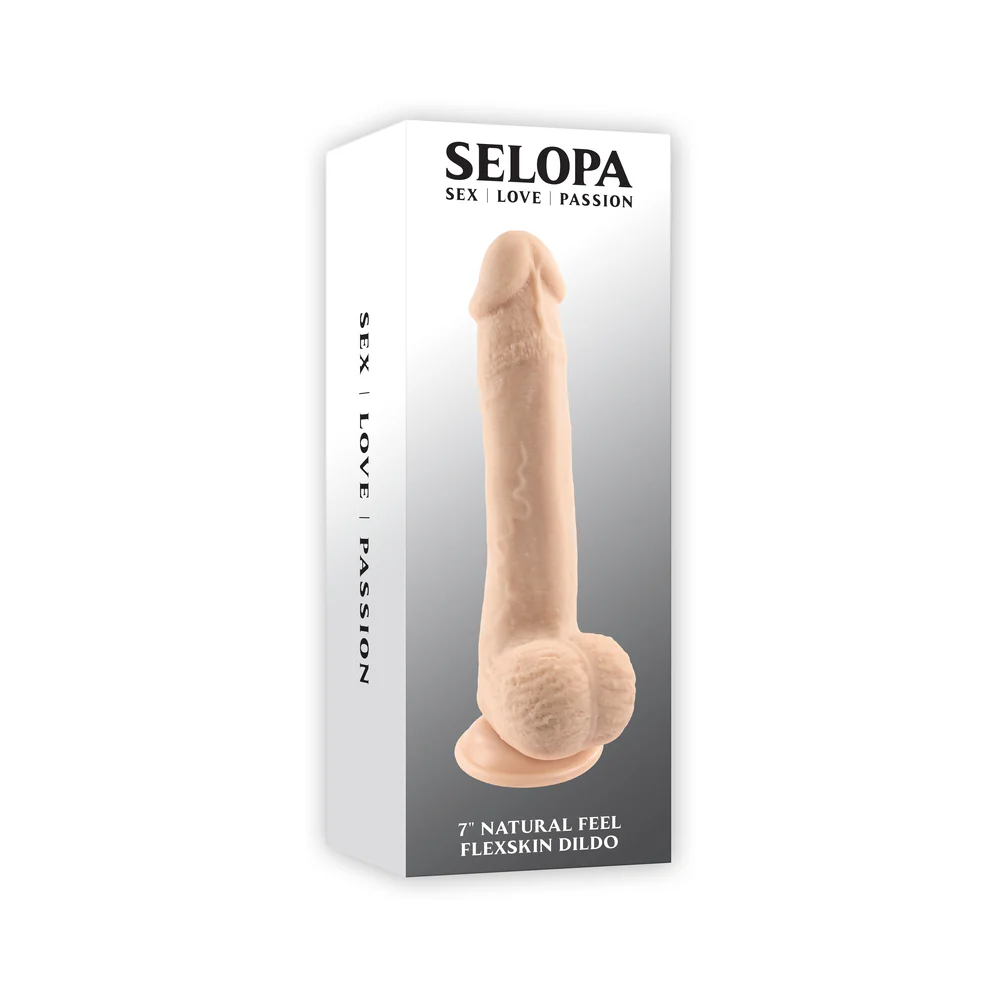 221397273.webp Selopa Natural Feel Flexskin Bendable Dildo with Moving Material 7 in. Light