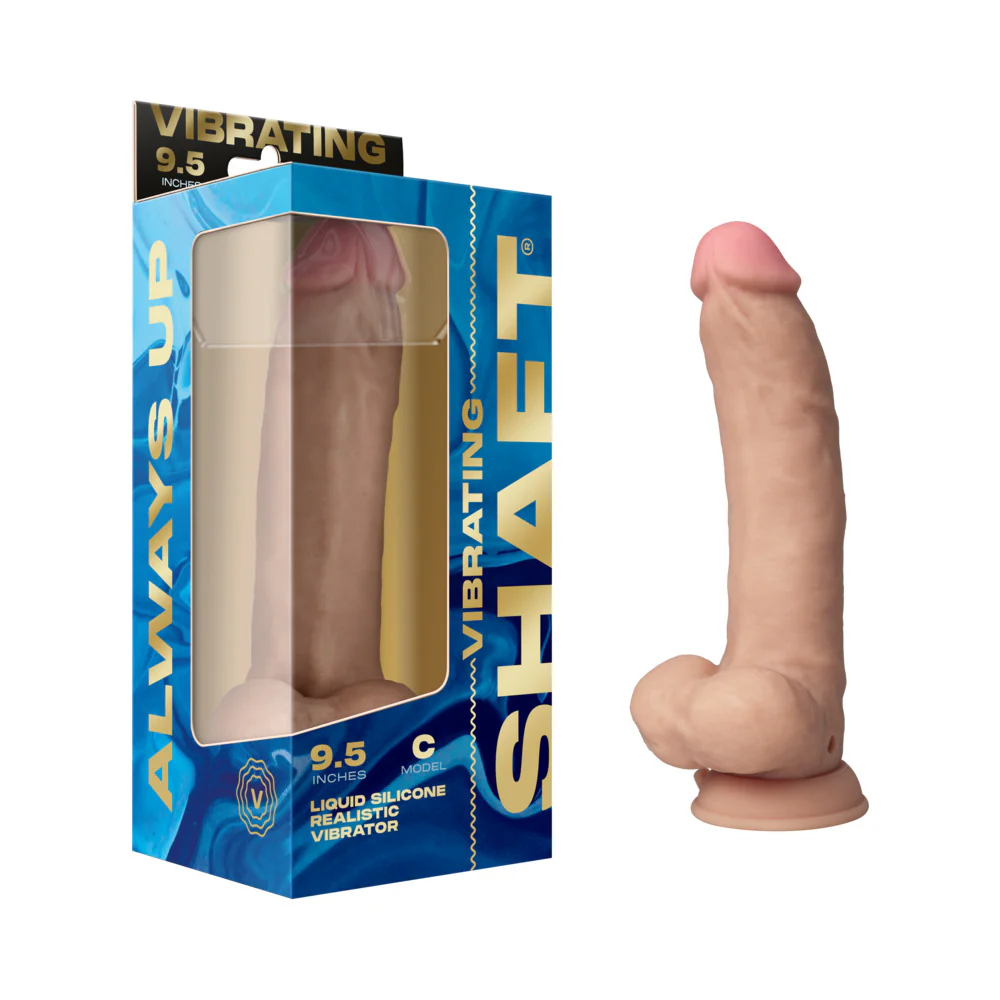 221399622.webp Shaft Vibrating Model C: 9.5 in. Dual Density Silicone Dildo Pine