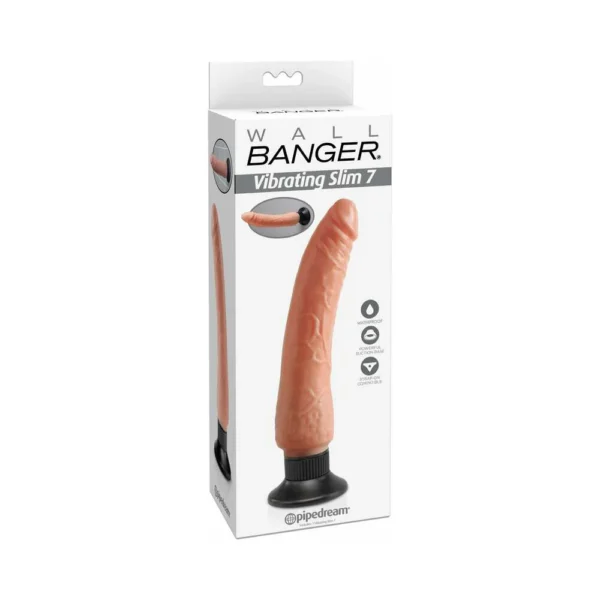 Waterproof Wall Bangers Realistic Vibrator With Suction Cup Beige