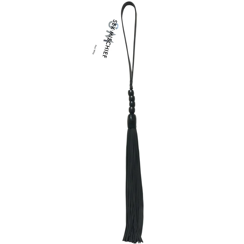 Sportsheets Sex & Mischief Noir Whip 16 in. Beaded Flogger