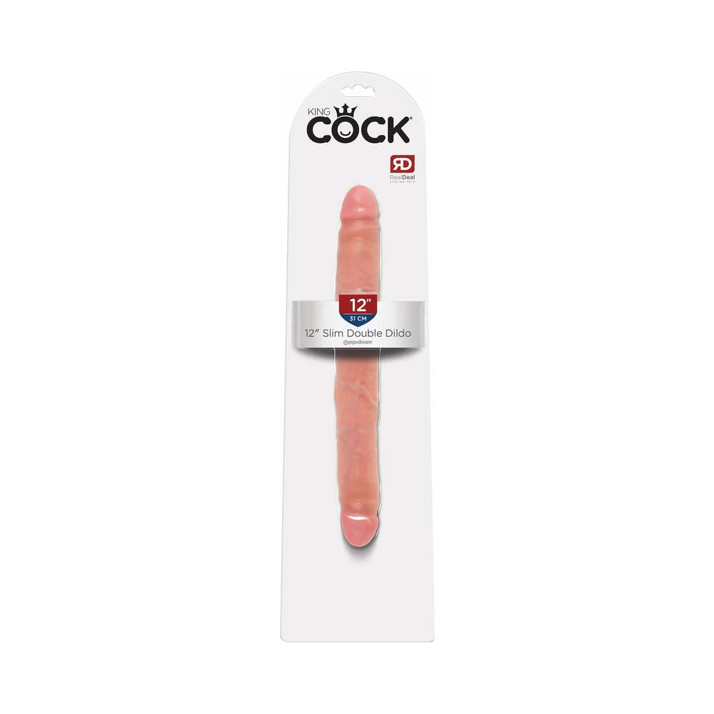 221497373.webp King Cock 12 in. Slim Double Dildo Realistic Beige